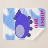 ブルークール宇宙船フリースブランケット シェルパブランケット (正面(横))