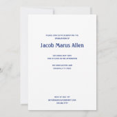 ブルークール抽象芸術写真卒業招待状 招待状 (裏面)