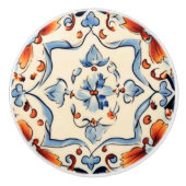 ブルーク地中海のイタリアンリームフラワーフローラ セラミックノブ (正面)