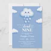ブルーク淡い色のラウンナインの男の子のシャワーの招待状 招待状 (正面)