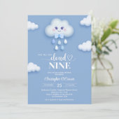 ブルーク淡い色のラウンナインの男の子のシャワーの招待状 招待状 (スタンド正面)
