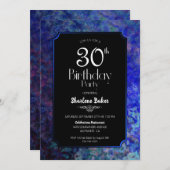 ブルーク縁どロック30th誕生日パーティー 招待状 (正面/裏面)