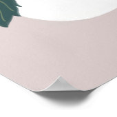 ブルーグかわいらしリーンガーリーフローライラストレーション ポスター (角)