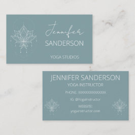 ブルーグかわいらしリーンボホフローラロータスヨガ 名刺
