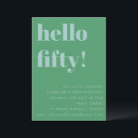 ブルーグはっきりしたリーンキュートシンプルモダン誕生日50 招待状<br><div class="desc">ブルーグはっきりしたリーンキュートシンプルモダン誕生日50th招待状</div>