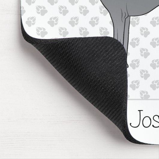 ブルーグイタリアンレイハウンドかわいい犬と名前をカスタムする マウスパッド (コーナー)