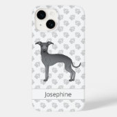 ブルーグイタリアンレイハウンドかわいい犬と名前をカスタムする Case-Mate iPhoneケース (裏面)
