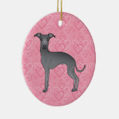 ブルーグイタリアンレイハウンドピンクハートペット記念館 セラミックオーナメント (右)