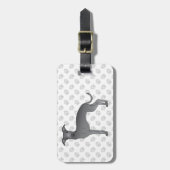 ブルーグイタリアンレイハウンド可愛い犬とカスタム文字 ラゲッジタグ (正面縦)