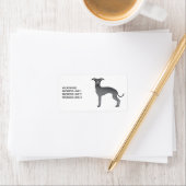 ブルーグイタリアンレイハウンド可愛い犬とカスタム文字 ラベル (インサイチュ)