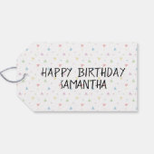 ブルーグイタリアンレイハウンド漫画の犬のハッピーバースデー ギフトタグ (裏面横)