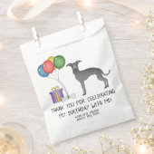 ブルーグイタリアンレイハウンド漫画の犬の誕生日 フェイバーバッグ (クリップ留めされた状態)