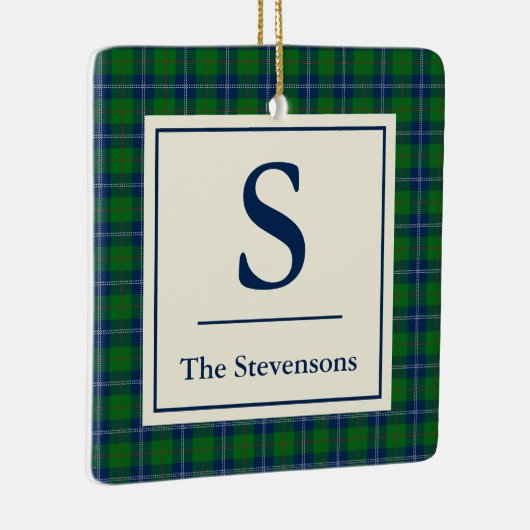 ブルーグクラシックリーンタータンチェックプレイパーソナライズされたド   セラミックオーナメント (右)