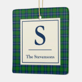 ブルーグクラシックリーンタータンチェックプレイパーソナライズされたド   セラミックオーナメント (左)