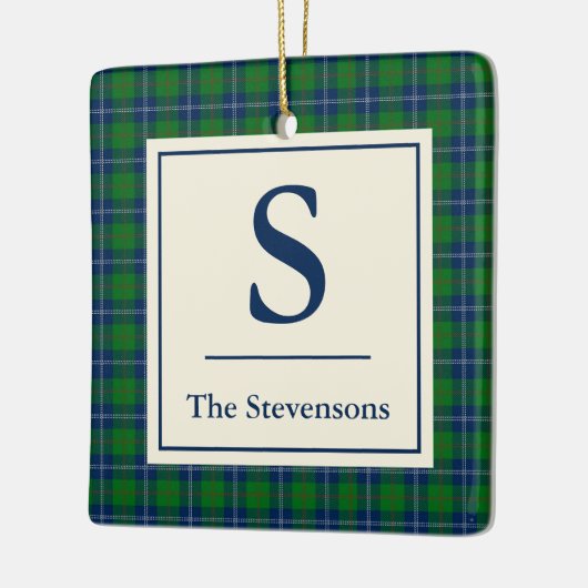 ブルーグクラシックリーンタータンチェックプレイパーソナライズされたド セラミックオーナメント (左)