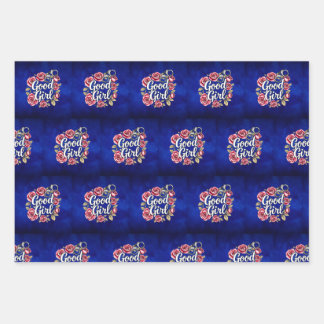 ブルーグッドガールモーリーグレーラッピングのシェード ラッピングペーパーシート