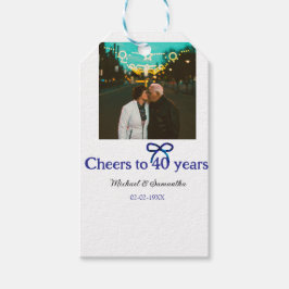 ブルーグボウ応援40周年結婚の ギフトタグ