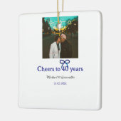 ブルーグボウ応援40周年結婚の セラミックオーナメント (左)