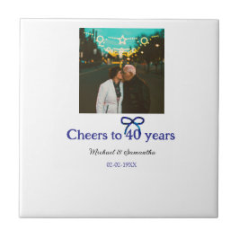 ブルーグボウ応援40周年結婚の タイル