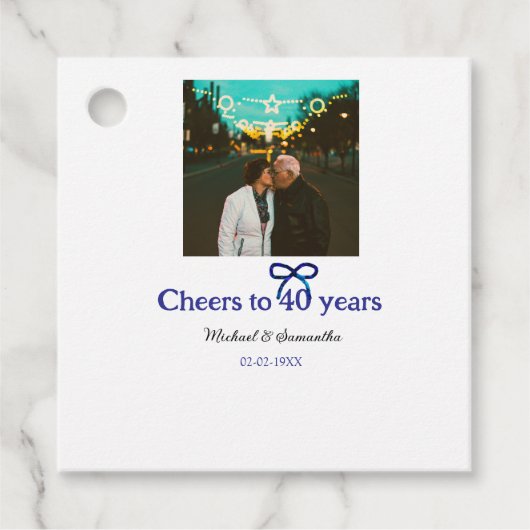 ブルーグボウ応援40周年結婚の フェイバータグ (正面)