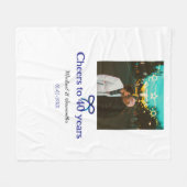 ブルーグボウ応援40周年結婚の フリースブランケット (正面(横))