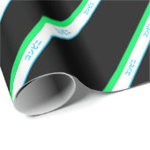 ブルーグミニマルリーンブラック中ストライプ身文字 ラッピングペーパー (ロールコーナー)