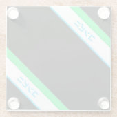 ブルーグミニマルリーンブラック大ストライプ日本文字 ガラスコースター (裏面)