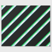 ブルーグミニマルリーンブラック大ストライプ日本文字 ラッピングペーパー (フラット)