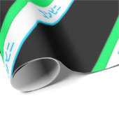 ブルーグミニマルリーンブラック大ストライプ日本文字 ラッピングペーパー (ロールコーナー)