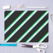 ブルーグミニマルリーンブラック大ストライプ日本文字 薄葉紙 (クラフト)