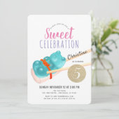 ブルーグミベアキャンディスシパーティーガール誕生日 招待状 (スタンド正面)