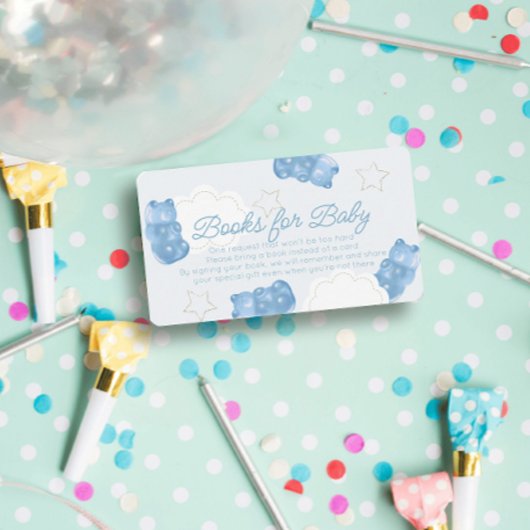 ブルーグミベア赤ちゃんシャワー予約リクエスト エンクロージャーカード