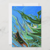 ブルーグモダンリーミニマルン抽象芸術アーティス結婚ト セーブザデート (裏面)