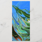 ブルーグモダンリーミニマルン抽象芸術アーティス結婚ト メニュー (裏面)