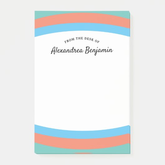 ブルーグモダンリーンコーラルスタイリッシュエレガントカスタム ポストイット (正面)