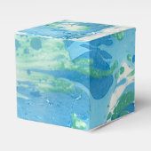 ブルーグモダンリーンホワイト大理石ルック抽象芸術 フェイバーボックス (正面サイド)