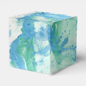 ブルーグモダンリーンホワイト大理石ルック抽象芸術 フェイバーボックス (裏面サイド)