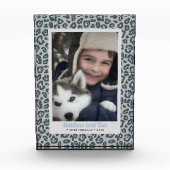 ブルーグモダンレーレオパード印刷カスタム写真 フォトブロック (正面)