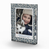 ブルーグモダンレーレオパード印刷カスタム写真 フォトブロック (右)