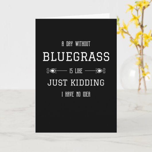 ブルーグラスおもしろい引用文ことわざ カード (黄色い花)