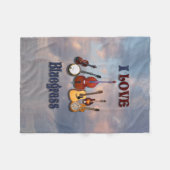 ブルーグラスが大好き フリースブランケット (正面(横))