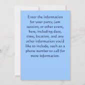 ブルーグラスのパーティーかジャムセッション 招待状 (裏面)