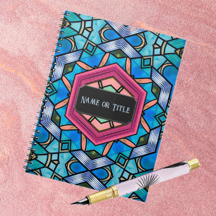 ブルーグラスアールデコヴィンテージエレガンス – あなたのテキスト ノートブック