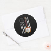 ブルーグラスバンジョアメリカ国旗 ラウンドシール (封筒)