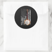 ブルーグラスバンジョアメリカ国旗 ラウンドシール (バッグ)