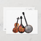 ブルーグラスバンド漫画 ポストカード (正面/裏面)