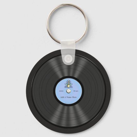 ブルーグラスパーソナライズされたレコード キーホルダー (正面)