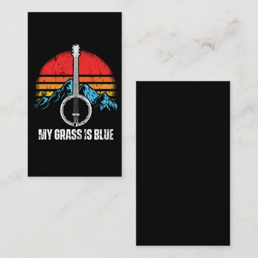 ブルーグラスミュージシャンバンジョプレーヤーミュージックマウンテンズ 名刺 (正面/裏面)