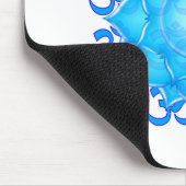 ブルーグラスロータスフラワースケッチOMパターン マウスパッド (コーナー)