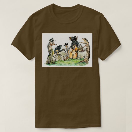 ブルーグラス集団野生動物音楽 Tシャツ (デザイン正面)
